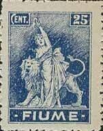 Francobollo - Fiume - Liberty Statue (Garibaldi Monument, Milan) -  25 C - - 1919 - Usato