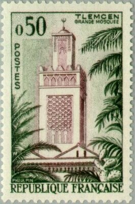 Francobollo - Francia - Mosque Tlemcen (Algeria) - 0,50 FR - 1960 - Usato