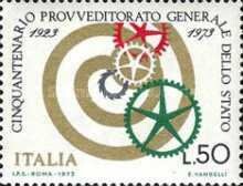 Francobollo - Rep. Italia - 50th Anniversary of the State Supply Office - 50 L - 1973 - Usato
