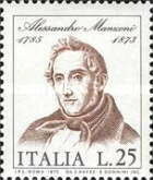 Francobollo - Rep. Italia -  Centenary of the death of Alessandro Manzoni - 25 L - 1973 - Usato