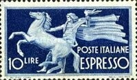 Francobollo - Rep. Italia - Horse and torch bearer - 10 L - 1945 - Usato