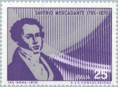 Francobollo - Rep. Italia - Centenary of the death of Saverio Mercadante - 25 L - 1970 - Usato