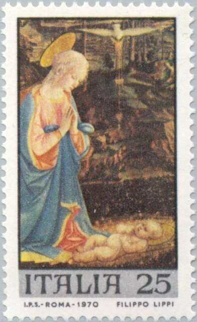 Francobollo - Rep. Italia - Christmas - 25 L - 1970 - Usato