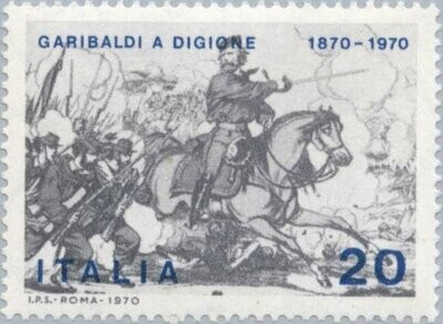 Francobollo - Rep. Italia - Garibaldi in Franco-Prussian War - 20 L - 1970 - Usato