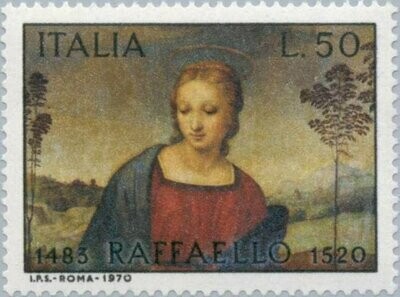 Francobollo - Rep. Italia - Madonna with the Goldfinch (detail), Raphael - 50 L - 1970 - Usato