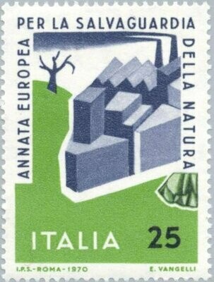 Francobollo - Rep. Italia - Nature Conservation Year - 25 L - 1970 - Usato