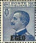 Francobollo - Egeo - Michetti sx Italy Stamps Overprint "EGEO" - 25 C - 1912 - Usato