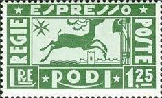 Francobollo - Egeo Rodi - Espresso Cervo - 1,25 L - 1936 - Usato
