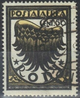 Francobollo - Egeo Rodi - Rodi - Symbolical of Flight posta aerea - 50 C - 1933 - Usato