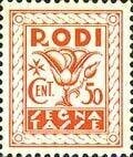 Francobollo - Egeo Rodi - Segnatasse croce di malta - 50 C - 1934 - Usato