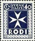 Francobollo - Egeo Rodi - Segnatasse croce di malta - 40 C - 1934 - Usato