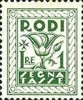 Francobollo - Egeo Rodi - Segnatasse croce di malta - 1 L - 1934 - Usato