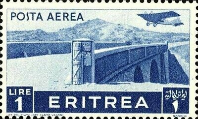 Francobollo - Eritrea - Africans subjects - airmail - 1 L - 1936 - Usato