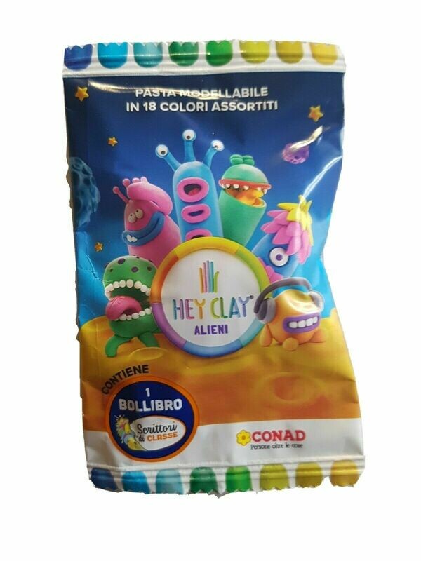 1x BOLLIBRO CONAD - BUSTINA PASTA MODELLABILE HEY CLAY ALIENI