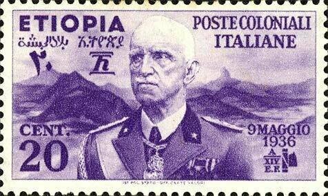Francobollo - Etiopia - King Victor Emmanuel III and Views -  20 C - - 1936 - Usato