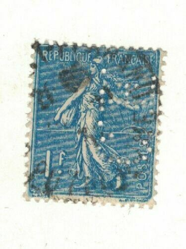 Francobollo - Francia - Francobollo - Francia 1Fr dalla serie seminatrice - Perfin C.F. - 1 FR