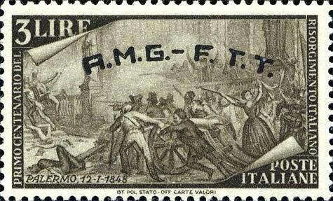 Francobollo - Trieste - Centenary of the revival (RISORGIMENTO) - 3 L - 1948 - Usato