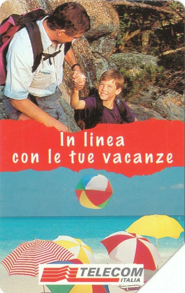 carte telefoniche - Buone Vacanze - In Linea con... (rossa) -italia da L.10000 Technicard System S.p.A. - Usata