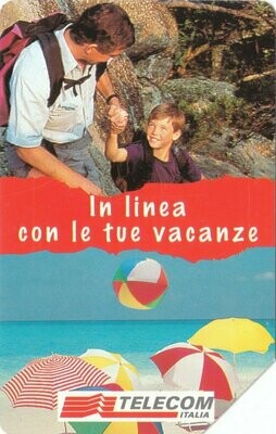 carte telefoniche - Buone Vacanze - In Linea con... (rossa) -italia da L.10000 Technicard System S.p.A. - Usata