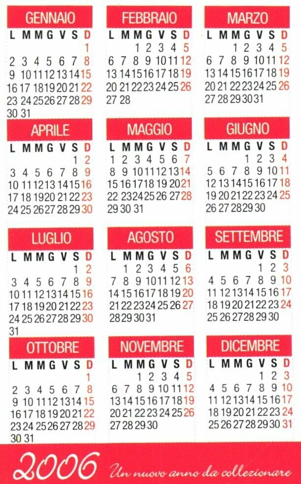 carte telefoniche - Calendario 2006 -italia da 5€ - Usata