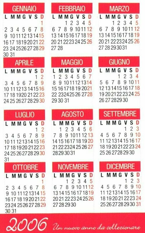 carte telefoniche - Calendario 2006 -italia da 5€ - Usata
