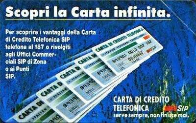 carte telefoniche - Carta Infinita - Tipo B -italia da L.5000 Pikappa -Usata