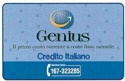 carte telefoniche - Credito Italiano - Genius -italia da L.10000 Mantegazza - Usata