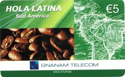 carte telefoniche - Hola Latina - 5 € (Gnanam Telecom white) -italia da 5 - Usata