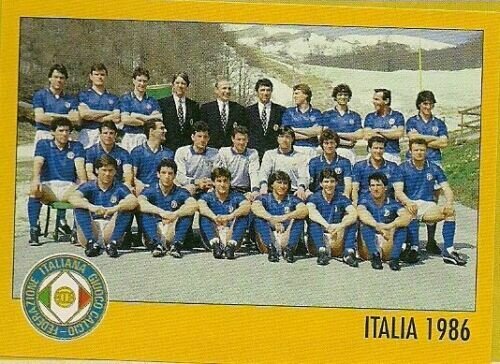 Figurina - Azzurri con IP Figurine Merlin - squadra italia  1986 - -   Nuova -Ed Merlin - ITALIA