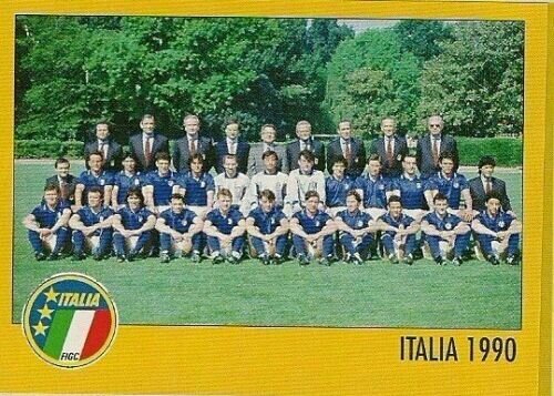 Figurina - Azzurri con IP Figurine Merlin - squadra italia 1990 -   Nuova -Ed Merlin - ITALIA