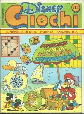 DISNEY GIOCHI n° 15 (Mondadori, 1984 -) mensile Quiz Varietà Enigmistica