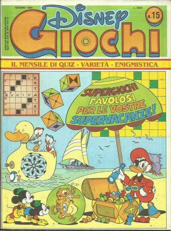 DISNEY GIOCHI n° 15 (Mondadori,  1984 -) mensile  Quiz Varietà Enigmistica