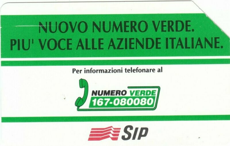 carte telefoniche - Nuovo numero verde. Più voce -italia da L.10000 Mantegazza (catalogo) C&C:2371, Gol:342 Usata