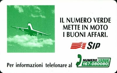 carte telefoniche - Numero Verde Aereo -italia da L.5000 Mantegazza (catalogo) C&C:2373, Gol:345 Usata