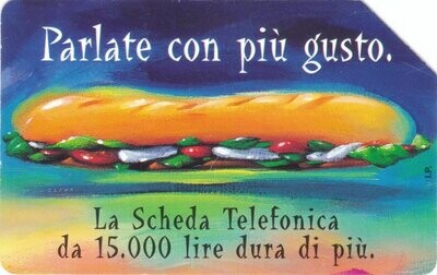 carte telefoniche - Parlate Con Più Gusto - Panino -italia da L.10000 Technicard System S.p.A. (catalogo) C&C:2666, Gol:605 Usata