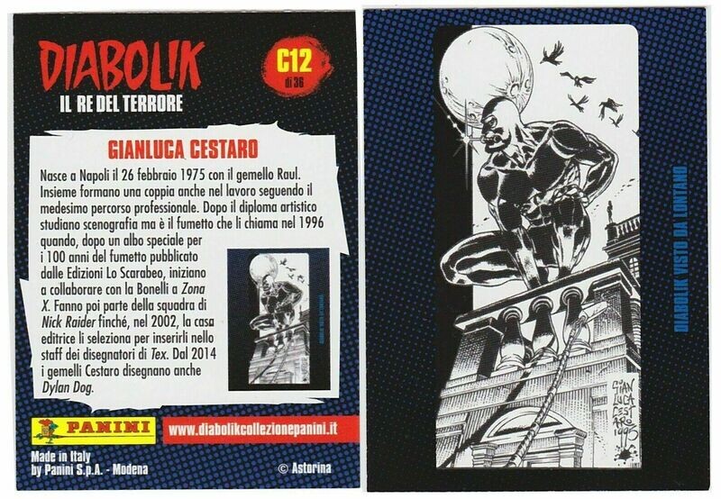 Figurina - Diabolik il re del Terrore - Sticker no. C12 -   Nuova -Ed Panini - ITALIA