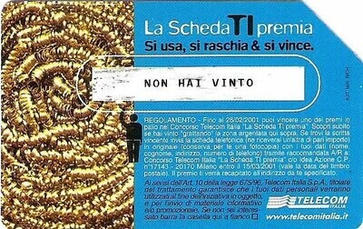 carte telefoniche - La Scheda Ti Premia - 3a Fase -italia da L.5000/€2,58 (catalogo) C&C:F3350, Gol:1259 Usata