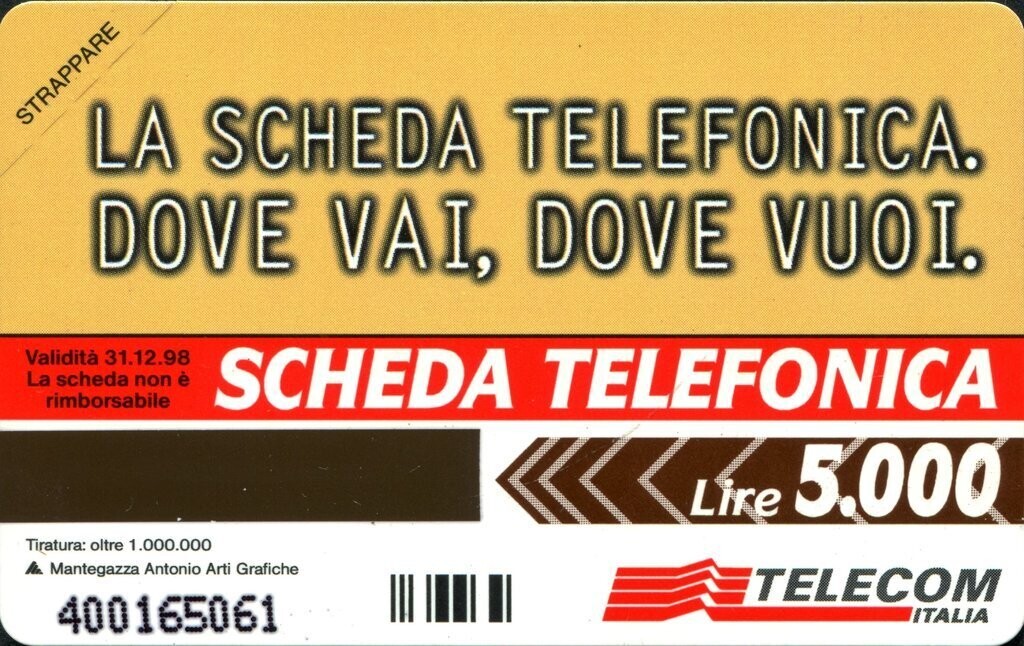 carte telefoniche - Tutti scelgono... - Ambra -italia da L.5000 Mantegazza (catalogo) C&C:2597, Gol:539 Usata