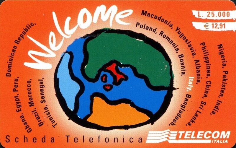 carte telefoniche - Welcome - Orange WLG -italia da L.25000/100 unità  C&C:6107 Usata