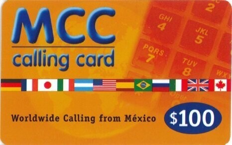 carte telefoniche - MCCC calling card, flags back 1 -Messico da $100 Col:MX-PRE-MCC-0001C Usata