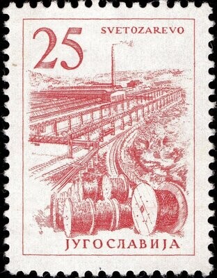 Francobollo - Yugoslavia - Cable factory in Svetozarevo - 25 D - 1961 -Usato
