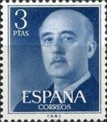 Francobollo - Spagna - Franco, General - 3 PTAS - 1955 - Usato