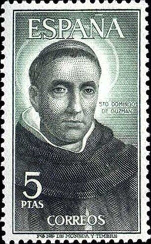 Francobollo - Spagna - Saint Dominic - 5 PTAS - 1965 - Usato
