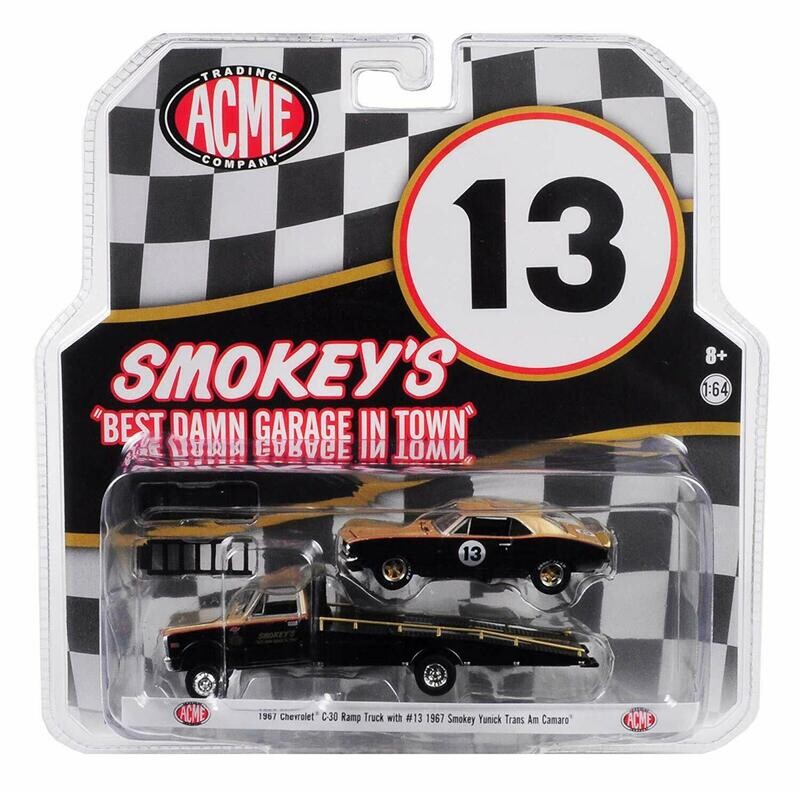 SMOKEY YUNICK 1967 TRANS AM CAMARO AND RAMP TRUCK ACME 1:64