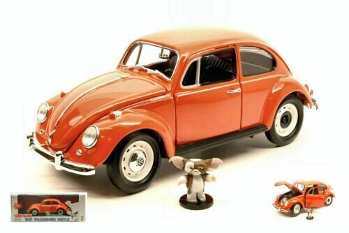 Greenlight Collectibles - Volkswagen Beetle Gremlins 1967 +Figurine Gizmo -1/18  Rosso