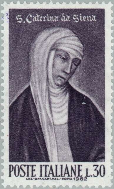 Francobollo - Rep. Italia - St Catherine of Siena - 30 L - 1962 - Usato