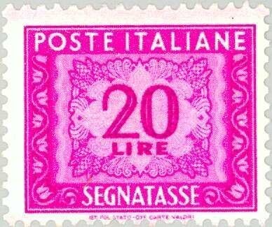 Francobollo - Rep. Italia - Number and decorations - 20 L - 1947 - Usato