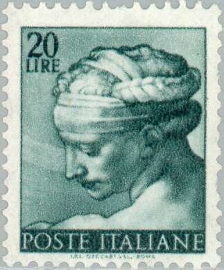 Francobollo - Rep. Italia - Head of the Libyan Sibyl - 20 L - 1961 - Usato