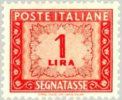 Francobollo - Rep. Italia - Number and decorations - 1 L - 1947 - Usato
