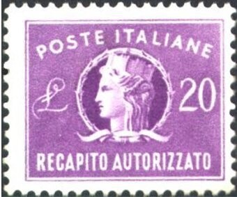 Francobollo - Rep. Italia - Italia - 20 L. - 1952 - Usato